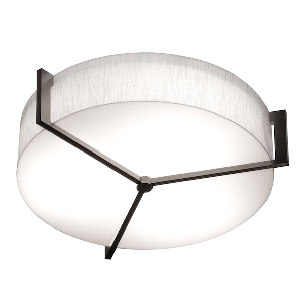 Apex 21" LED Ceiling - Espresso Finish - Linen White Shade